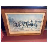 ï¿½A Dash for the Timber" print in wooden frame