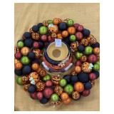 Halloween wreath and candle