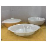 Vintage Fire King oval divided serving dish,