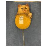 Vintage Chalkware cat with yarn string holder
