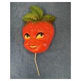 Vintage anthropomorphic chalkware strawberry
