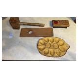 Vintage Wooden Mallet/Eraser/EggPlate