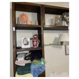 All contents on shelves - bath towels & variety