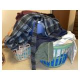 2 laundry baskets - includes variety of clothes &