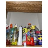 Shelf lot cleaning supplies