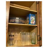 Glassware and tins