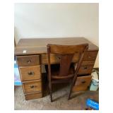 Wooden desk (7 drawer)  and chair. 40 x 19ï¿½ï¿½ and