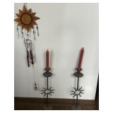 Brass Candle Holders & Suncatcher Windchime