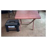 Wooden Folding Tray & Foot Stool