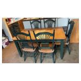 Vintage Farm House Oak & Green Table & Chairs60