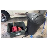 Trash Can, Recycling Can and Gas Cans