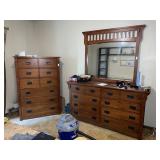 3 piece dresser set - mirrored dresser- 66 inches