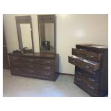 2 piece mirrored dresser & chest of drawers ** no