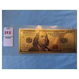 novelty 24K gold foil $100 replica bill