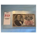 1874 Fifth Issue 25-Cent Fractional Currency Note