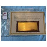 Danbury Mint 22kt Gold Replica of the 1890 $1,000