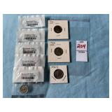 Seven Uncirculated Roosevelt dimes