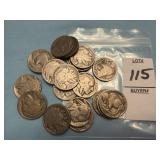 Twenty United States Buffalo Nickels