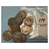 Twenty United States Buffalo Nickels