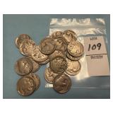 Ten 1936 & ten 1935 United States Buffalo Nickels
