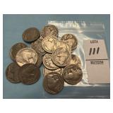 Twenty United States Buffalo Nickels