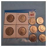 10 assorted Kennedy half dollars 1971 and newer