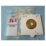 1803 United States Draped Bust half cent