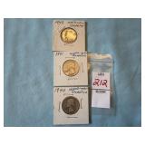1940, 1941, 1942 U. S. Washington silver quarters