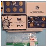 1999 United States Mint Proof Set,certificate of