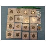 Seventeen United States Buffalo Nickels