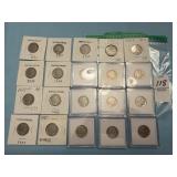 Twenty United States Buffalo Nickels