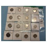 Sixteen United States Buffalo Nickels