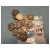 Ten 1936 & ten 1937 United States Buffalo Nickels