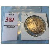 1945 Walking Liberty Half Dollar