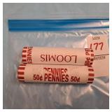 2 rolls of 2025 pennies