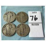 1925, three unknown year U.S. Standing Liberty