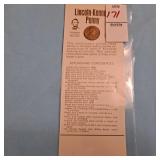 vintage Lincoln-Kennedy Penny novelty card