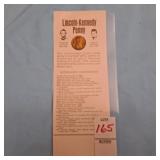 vintage Lincoln-Kennedy Penny novelty card