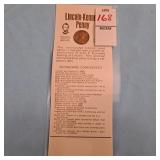 vintage Lincoln-Kennedy Penny novelty card