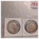 Two 1969 Kennedy half dollars