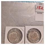 Two 1968 Kennedy half dollars