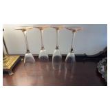 4 Depression Pink Champagne Flutes