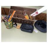 Wooden desk organizer & variety