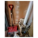 Snow shovel and misc items
