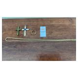 2 cross pendants and chain