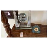 Art Deco-style Danbury Glass Mantel Clock,  Green