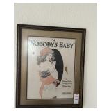 Framed vintage sheet music for the 1921 hit song