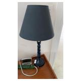 Table Lamp, Alarm Clock, and Power Strip