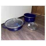 Chantal  sautï¿½/casserole pan in cobalt blue & 1