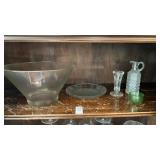 Heavy Glass Serving Bowl & glass items